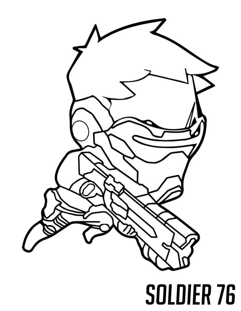 Coloriage Dessiner Chibi Soldat 76 à imprimer