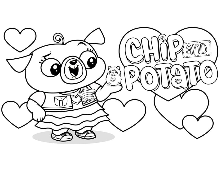 Coloriage Dessiner Chip et Pomme de Terre à imprimer