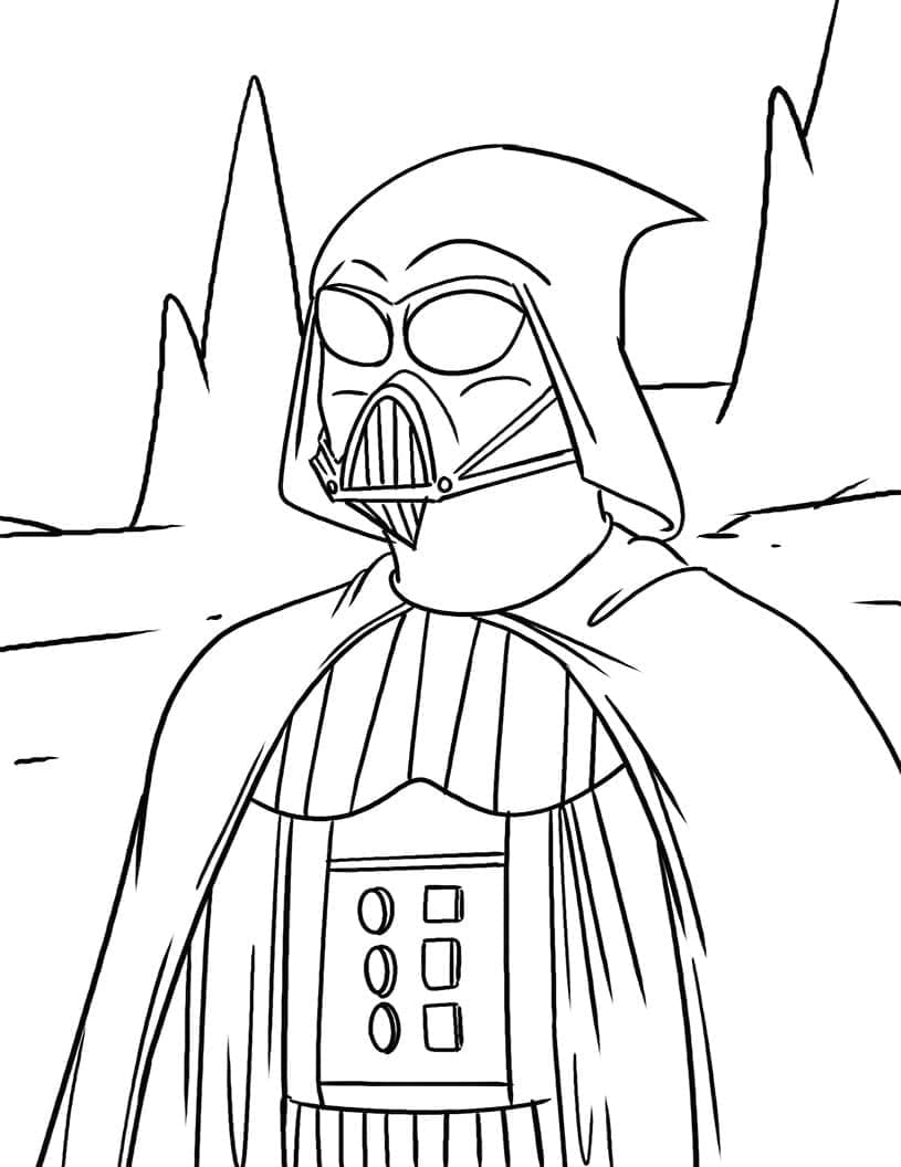 Coloriage Dessiner Dark Vador à imprimer pour les enfants