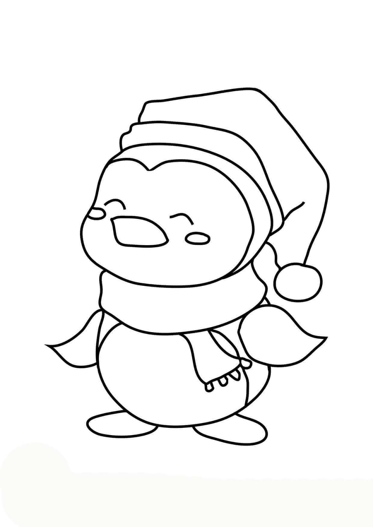 Coloriage Dessiner gratuitement Titounis Noel Pingouin à imprimer