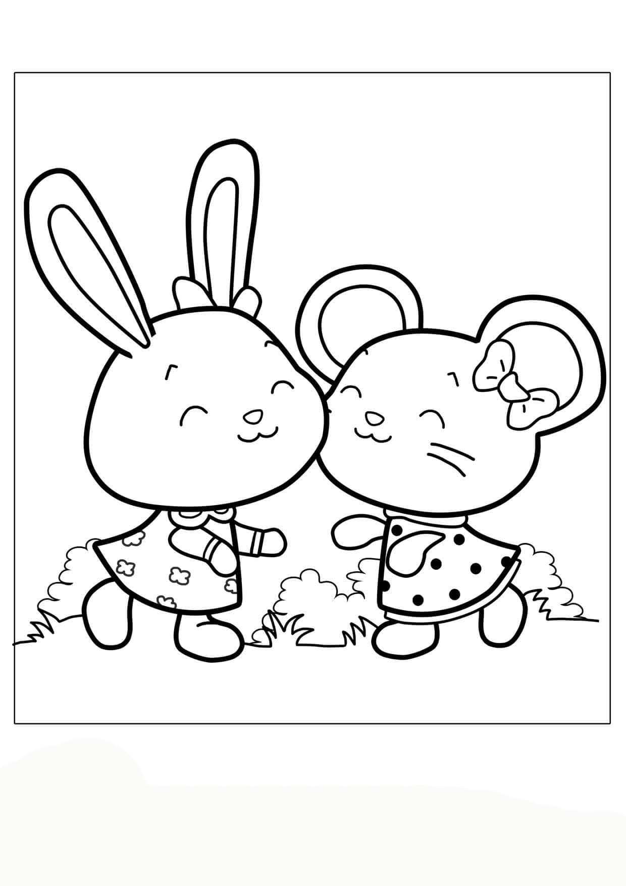 Coloriage Dessiner gratuitement Titounis Tini et Meï à imprimer