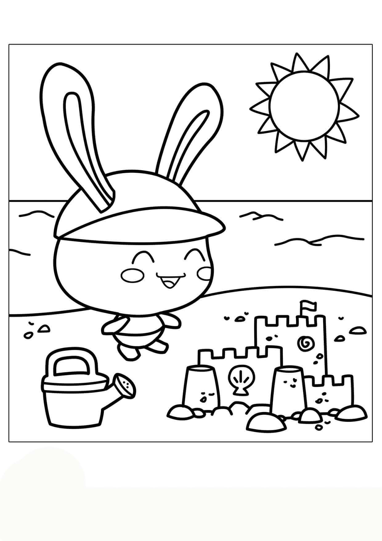 Coloriage Dessiner gratuitement Titounis Touni Sur la Plage