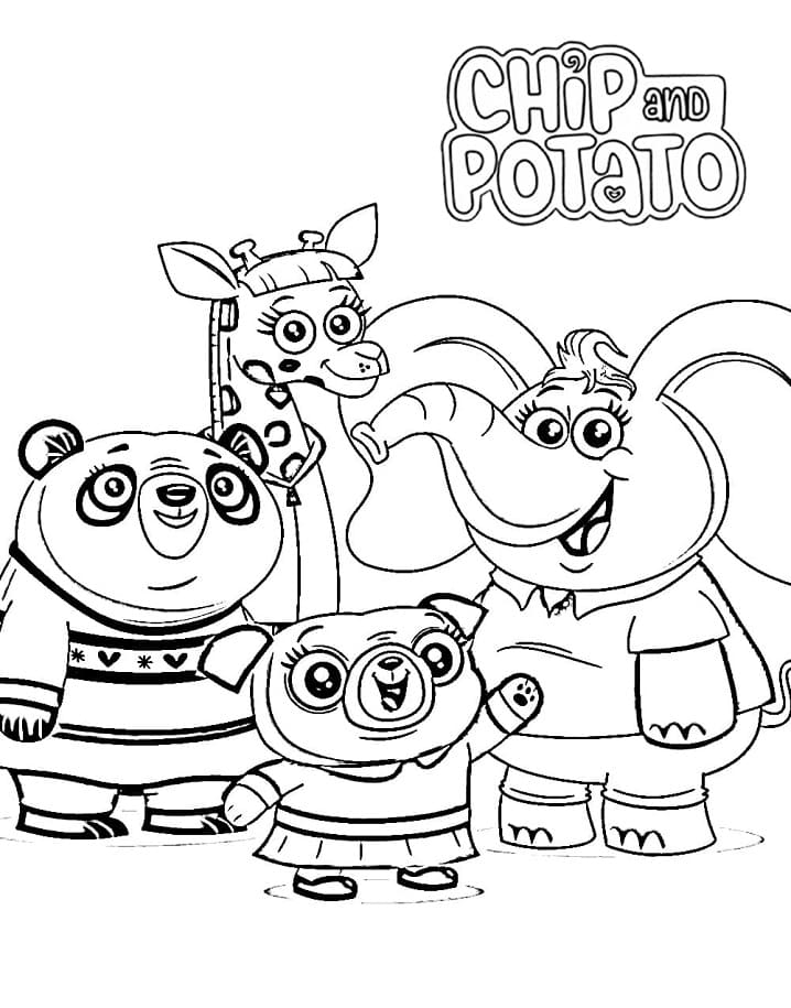 Coloriage Dessiner Imprimer Chip et Pomme de Terre