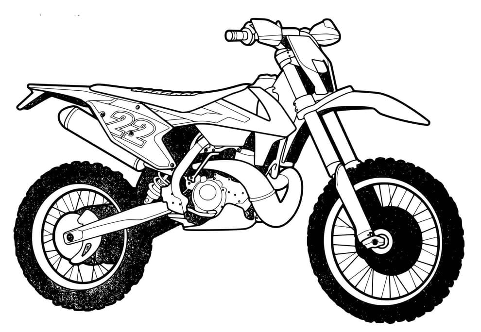 Coloriage Dessiner le Motocross de base à imprimer