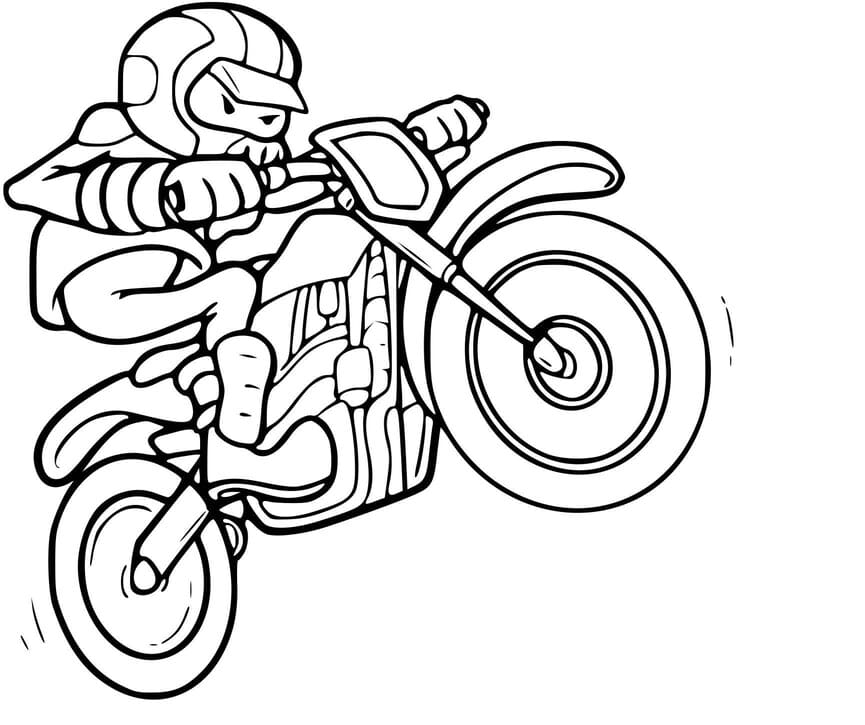 Coloriage Dessiner le saut de motocross à imprimer