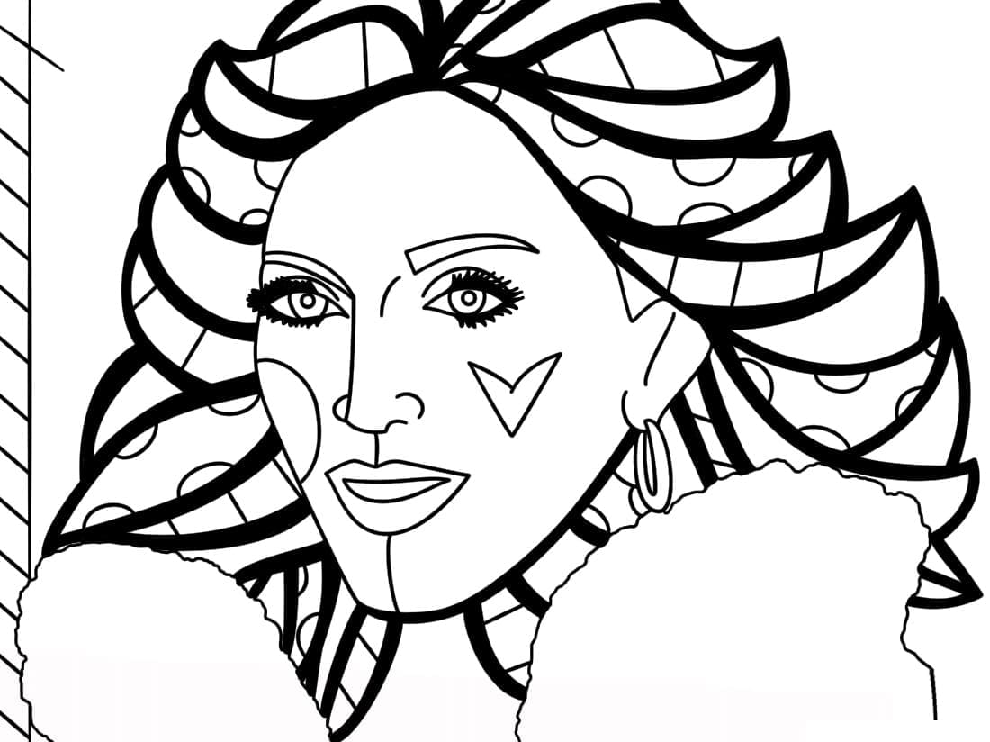 Coloriage Dessiner Madonna par Romero Britto