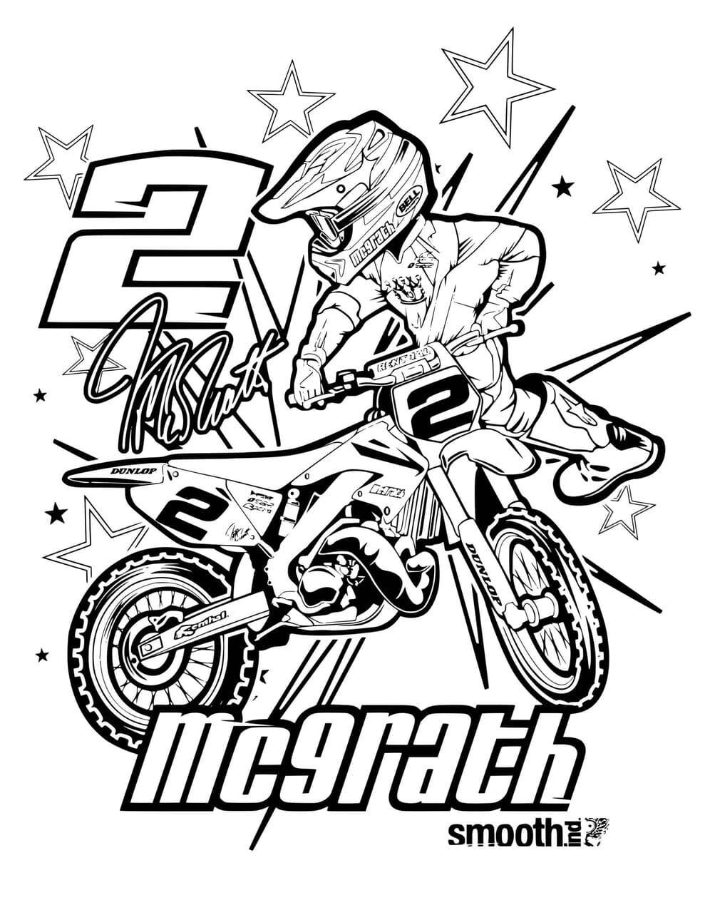 Coloriage Dessiner Motocross gratuitement et facilement à imprimer