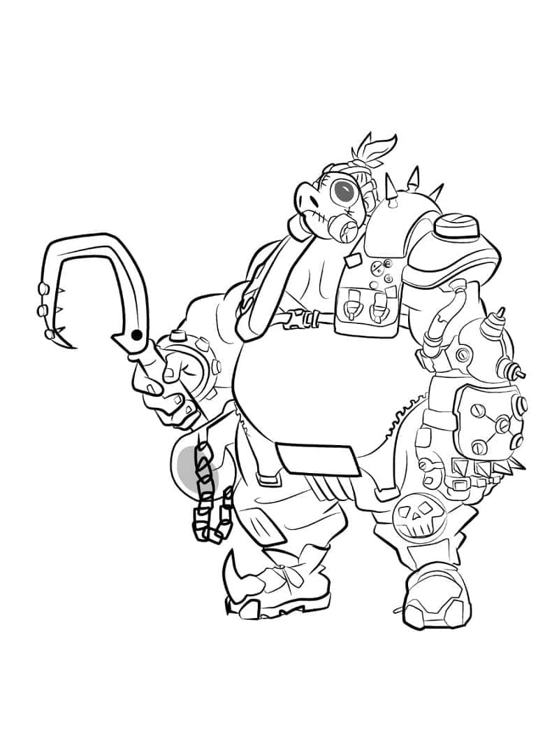 Coloriage Dessiner Overwatch Roadhog Très cool à imprimer