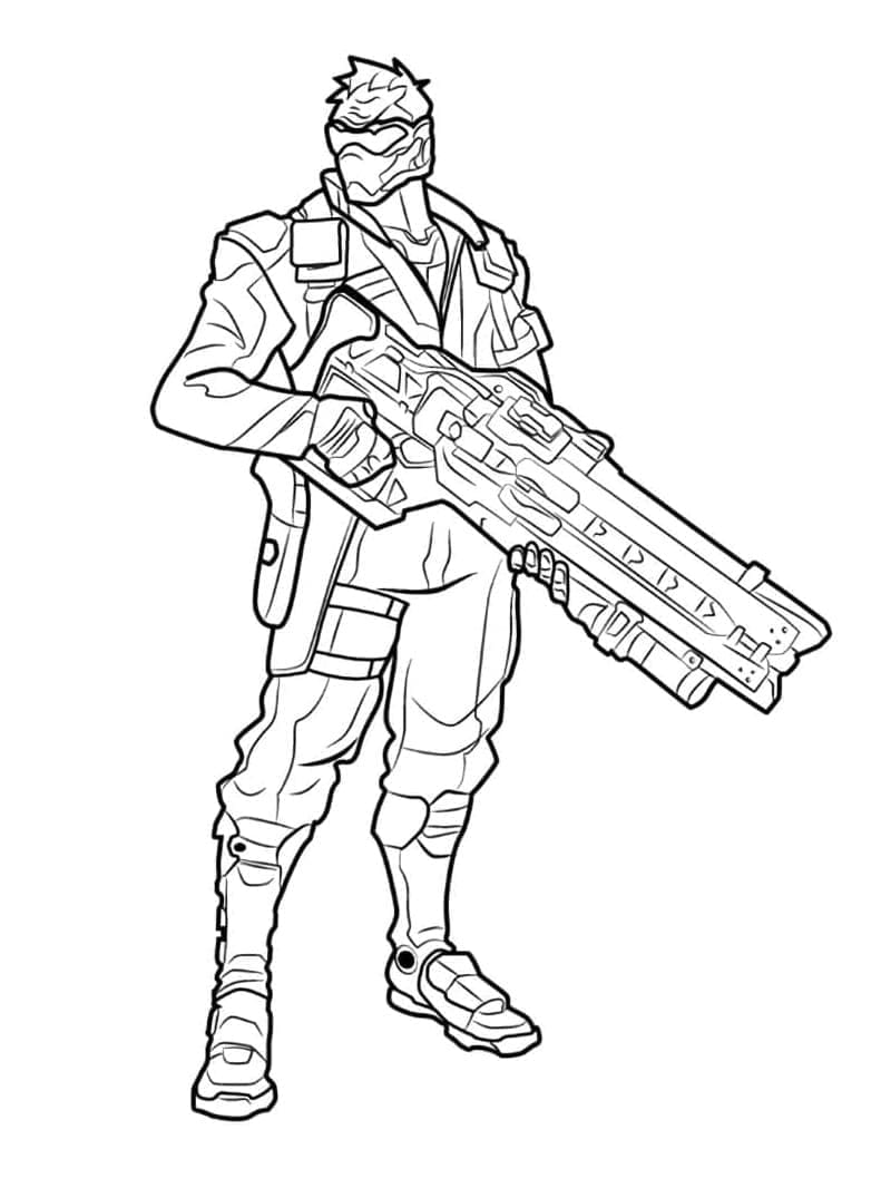 Coloriage Dessiner Overwatch Soldier 76 Très cool à imprimer