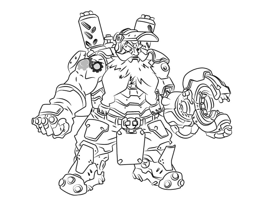 Coloriage Dessiner Overwatch Torbjörn Très facile à imprimer