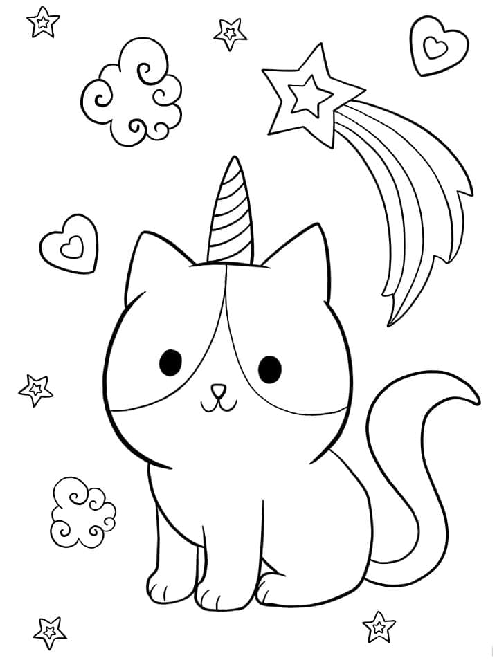 Coloriage Dessiner un Caticorn à imprimer