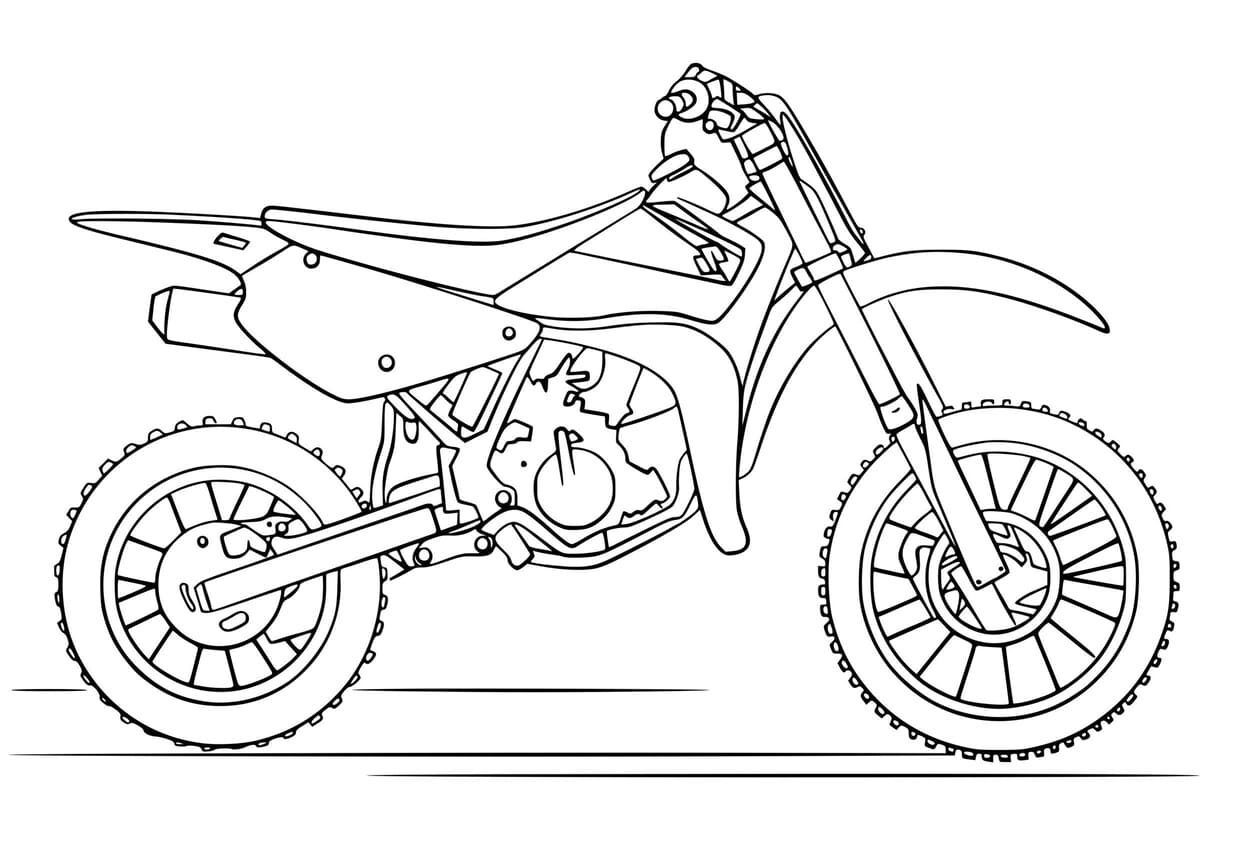 Coloriage Dessiner un motocross facilement à imprimer