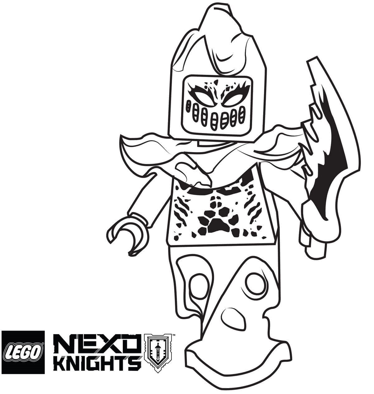 Coloriage Dessiner un personnage de Lego Nexo Knights à imprimer