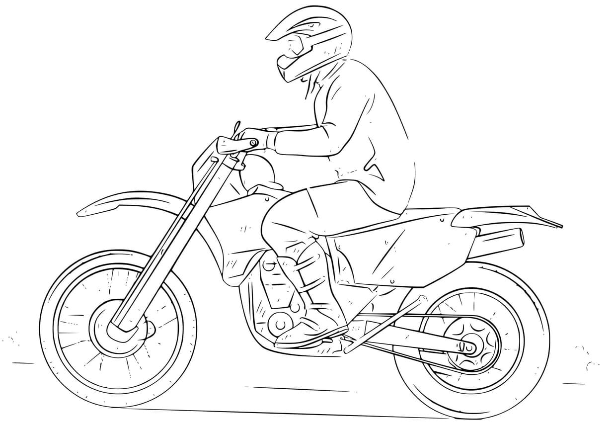 Coloriage Dessiner une course de motocross à imprimer