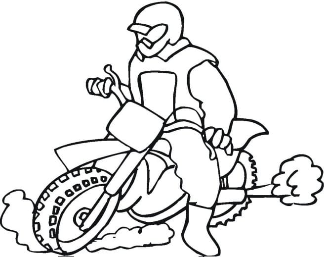 Coloriage Dessiner une image de motocross à imprimer