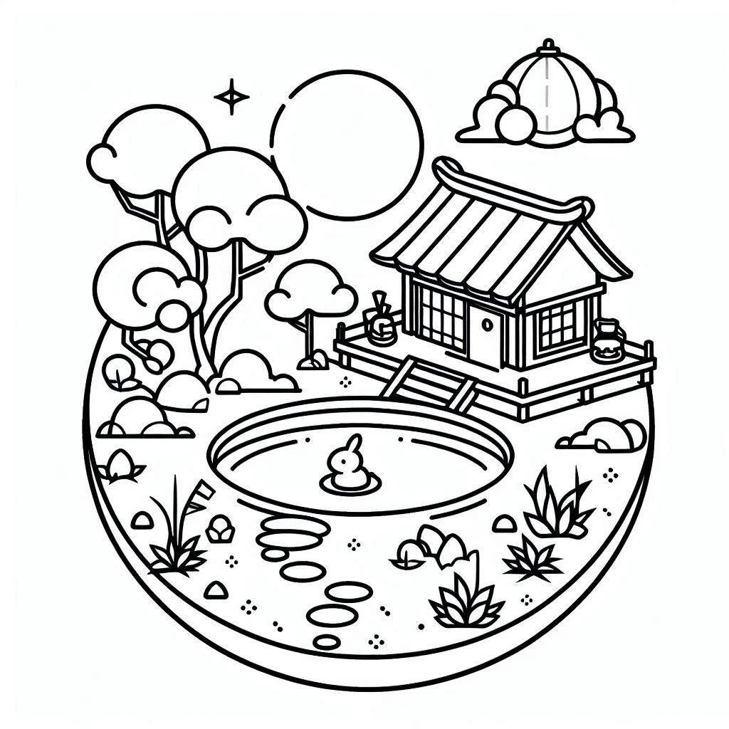 Coloriage Dessiner une piscine est simple et facile à imprimer