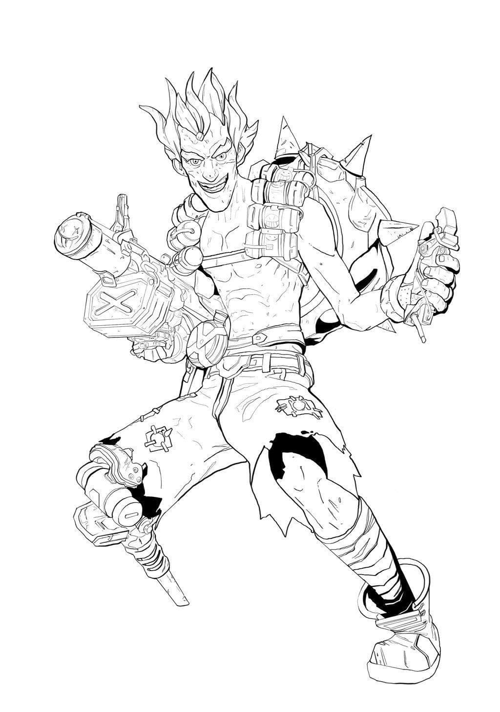 Coloriage Dessinez Junkrat d’Overwatch à imprimer