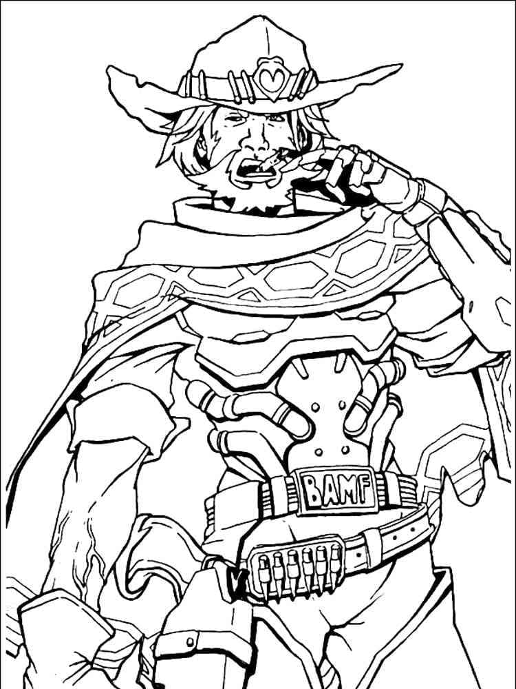 Coloriage Dessinez McCree d’Overwatch à imprimer