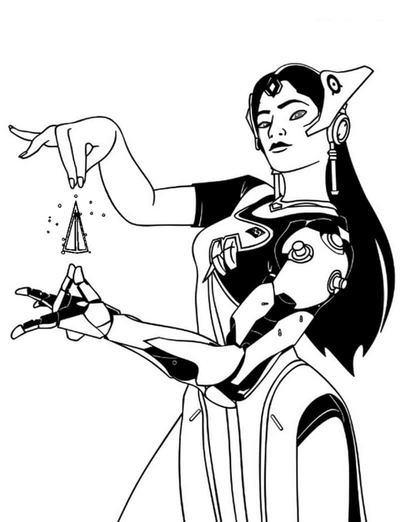 Coloriage Dessinez Symmetra d’Overwatch à imprimer