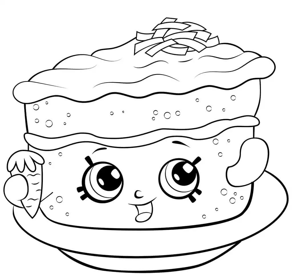 Coloriage Gâteau aux carottes Shopkins à imprimer