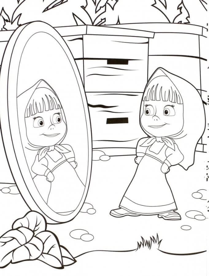 Coloriage Joyeuse Masha à imprimer