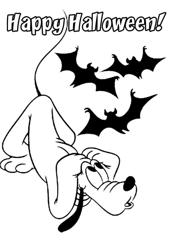 Coloriage Joyeux Halloween Pluton à imprimer