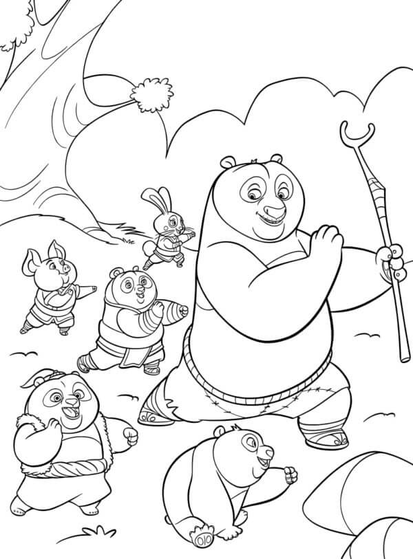 Coloriage Le chef des pandas