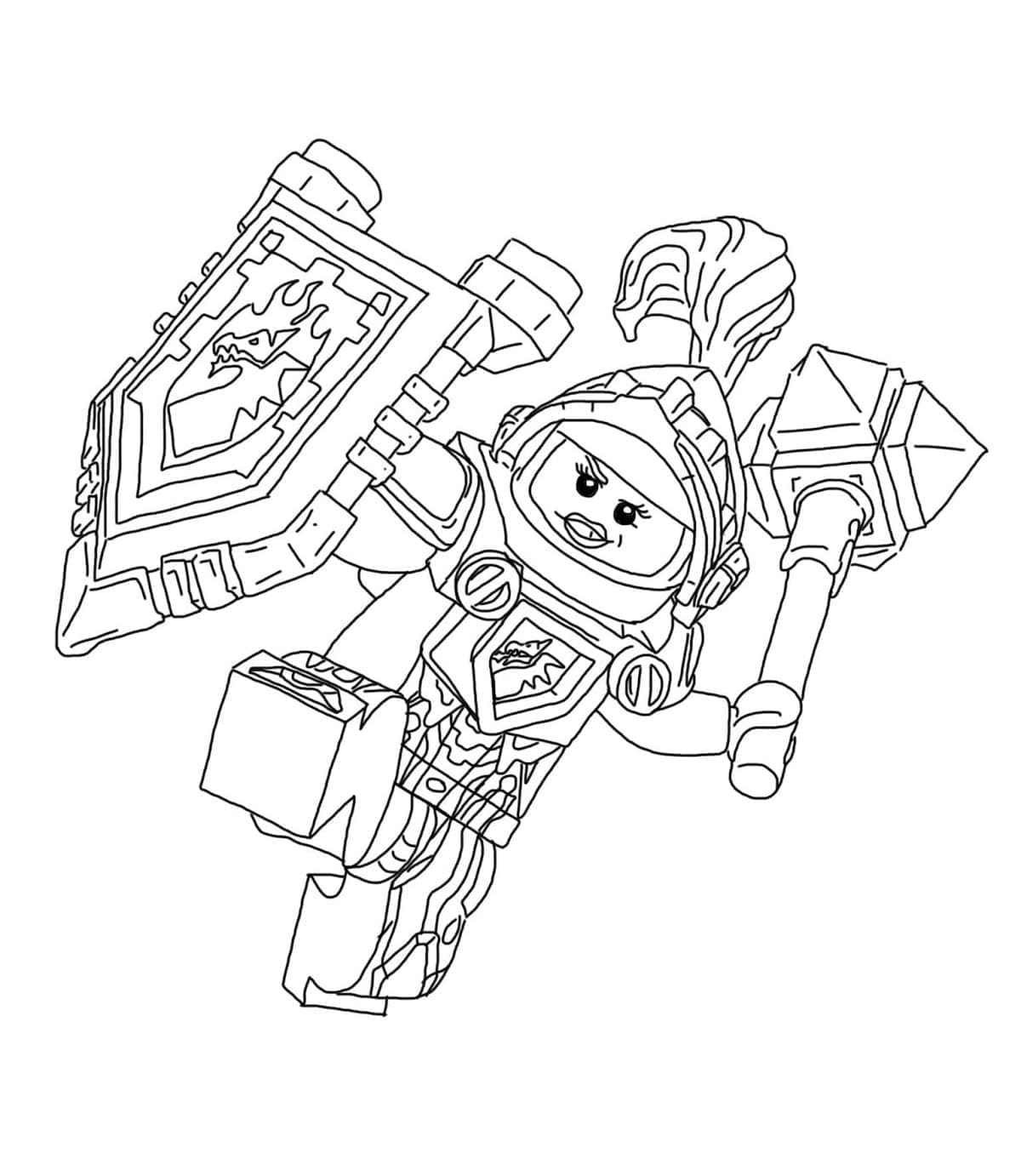 Coloriage Lego Nexo Chevaliers pour enfants