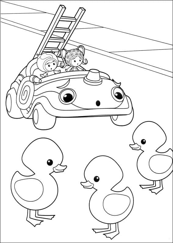 Coloriage L'équipe Umizoomi et les petits canards