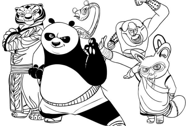 Coloriage Maître Shifu a élevé les meilleurs guerriers