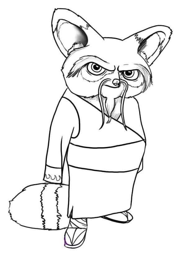 Coloriage Maître Shifu debout