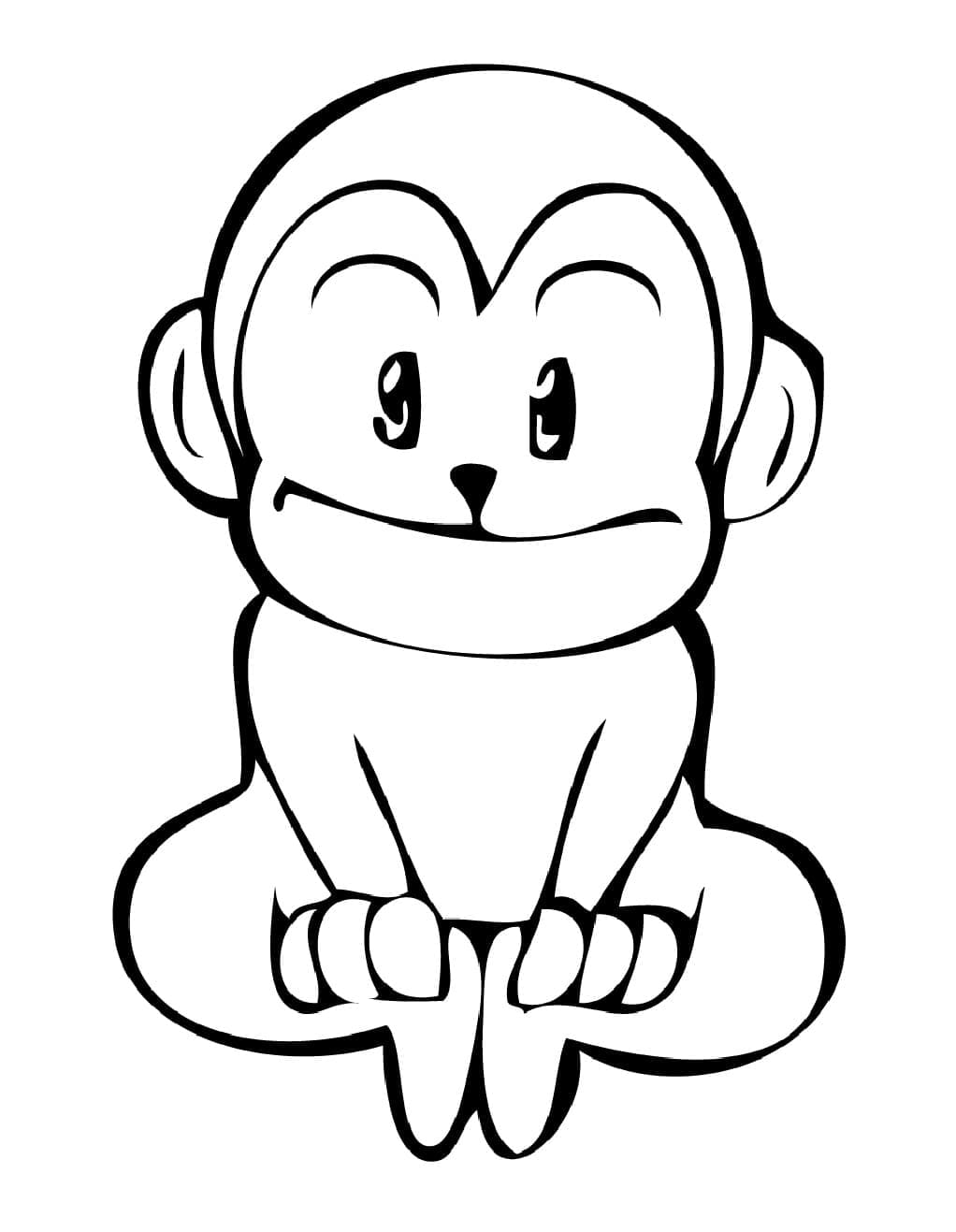 Coloriage Mignon petit singe à imprimer