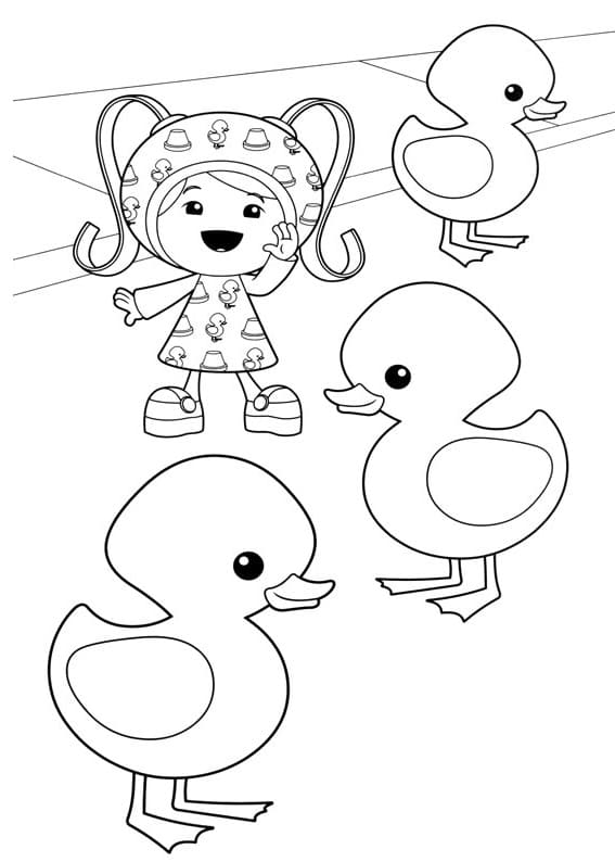 Coloriage Milli et les petits canards