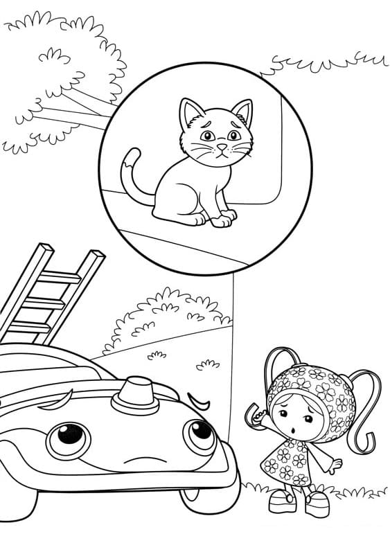 Coloriage Milli trouve un chat à imprimer