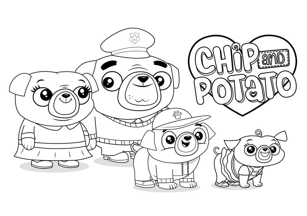 Coloriage Personnages de Chip et Patate à imprimer