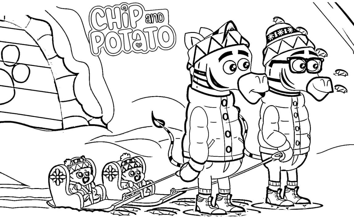 Coloriage Personnages de Chip et Potato à imprimer