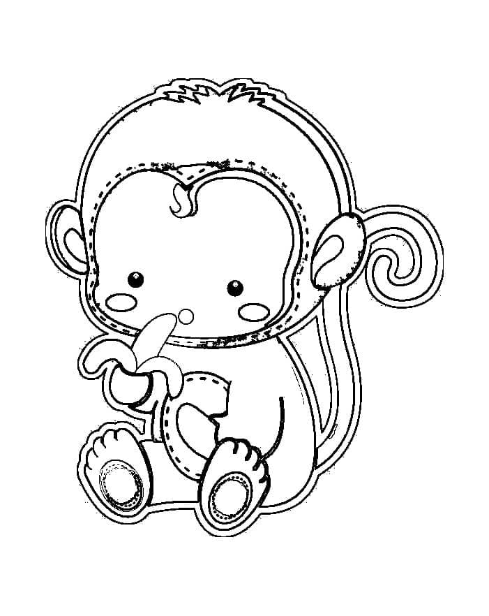 Coloriage Petit singe à imprimer