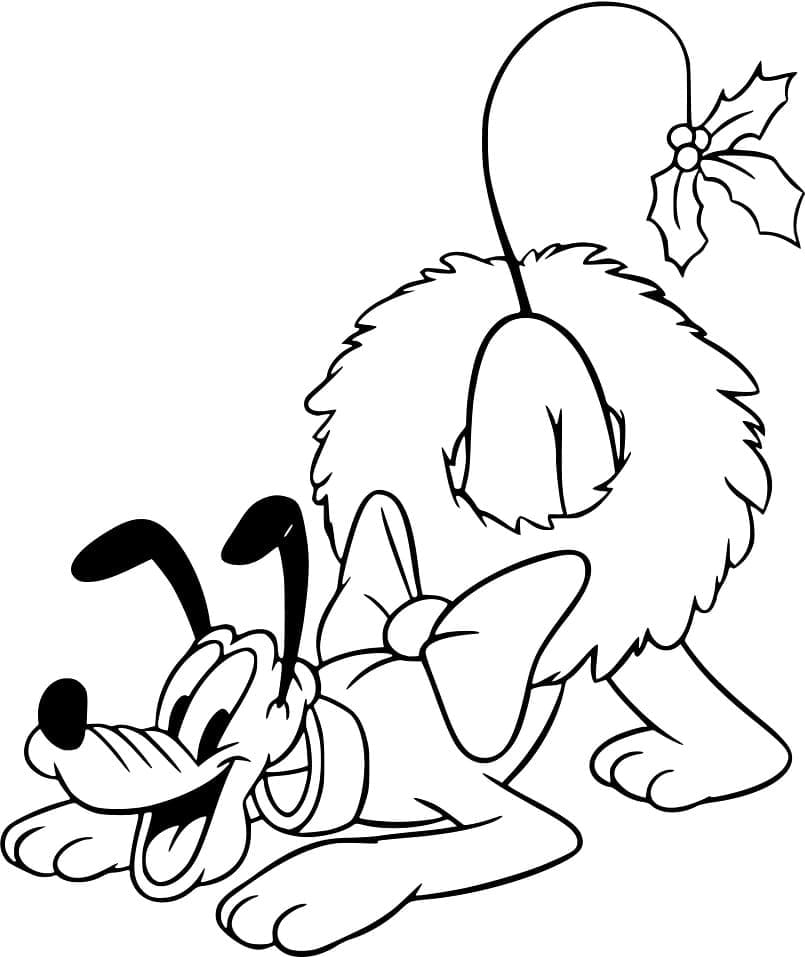 Coloriage Pluton Disney Noël à imprimer