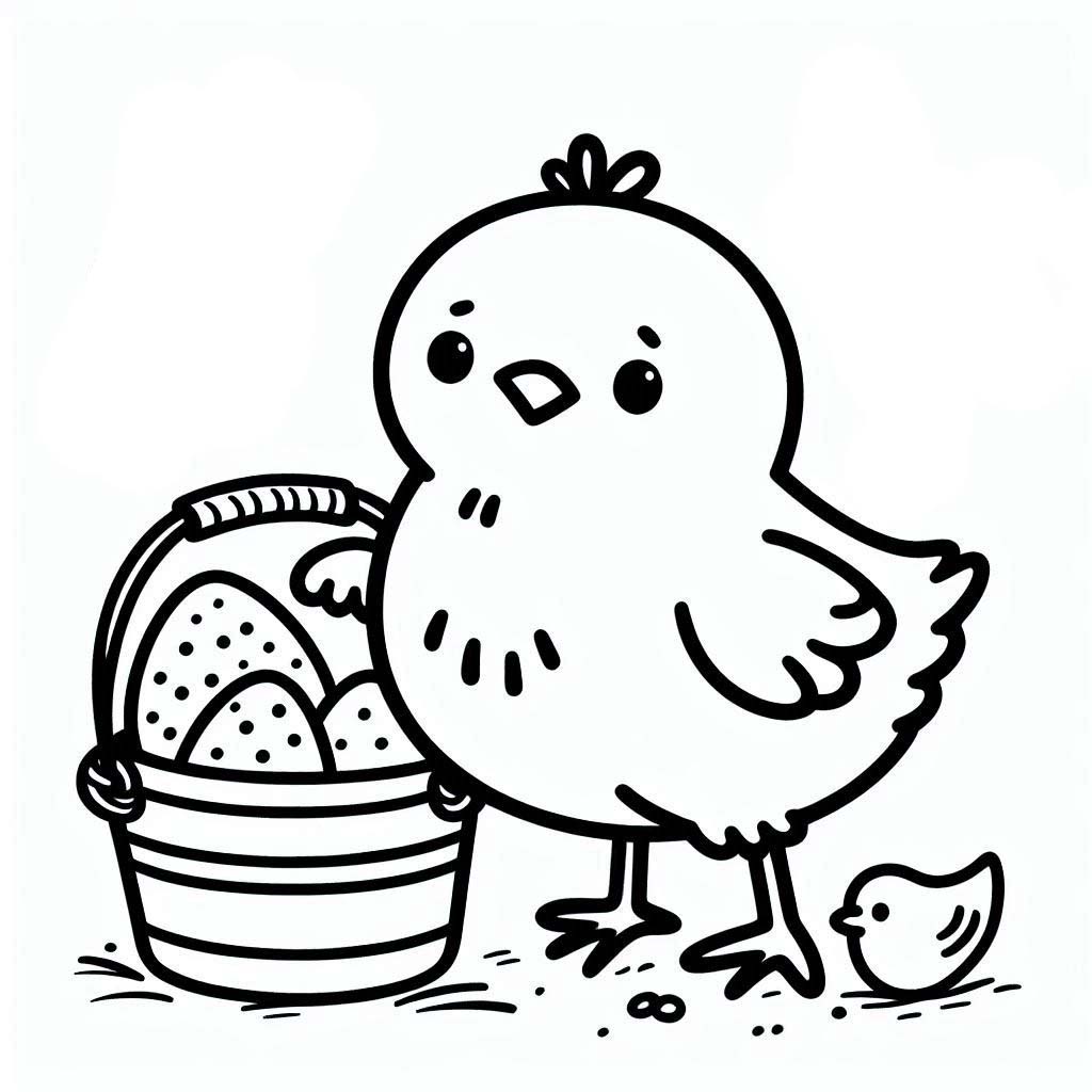 Coloriage Poussin de base gratuit