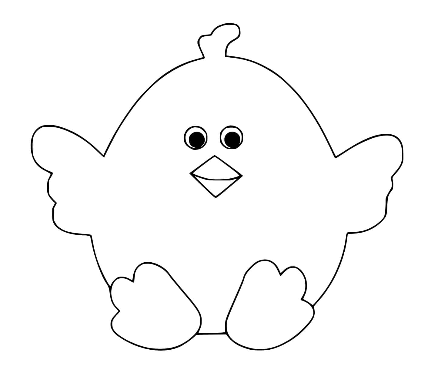 Coloriage Poussin mignon et simple