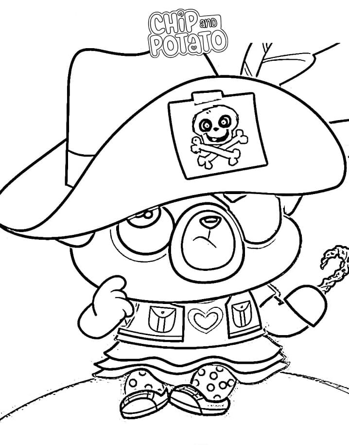 Coloriage Puce pirate mignonne