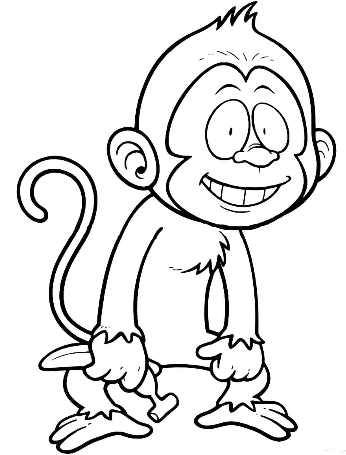 Coloriage Singe drôle