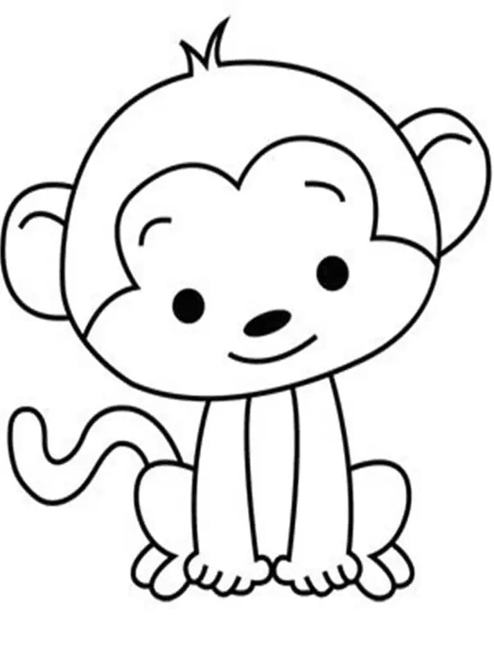 Coloriage Singe mignon imprimable