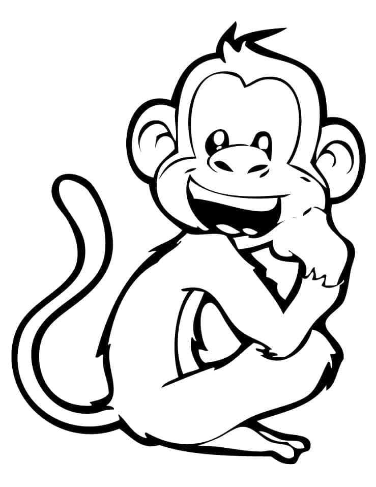 Coloriage Singe qui rit