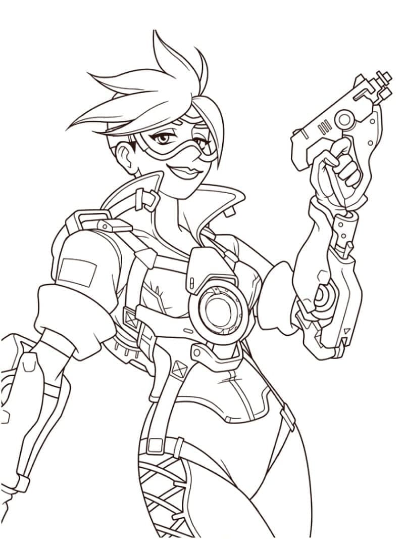 Coloriage Traceur Overwatch gratuit