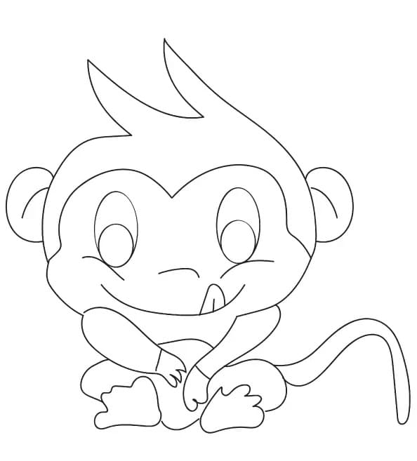 Coloriage Un petit singe