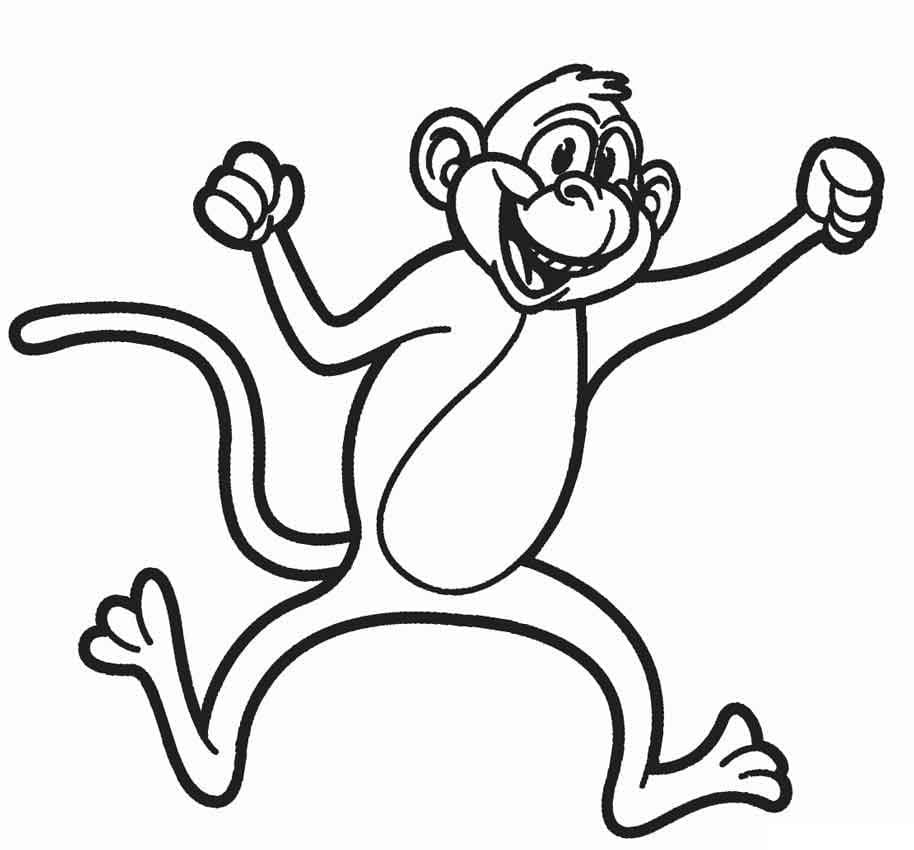 Coloriage Un singe heureux