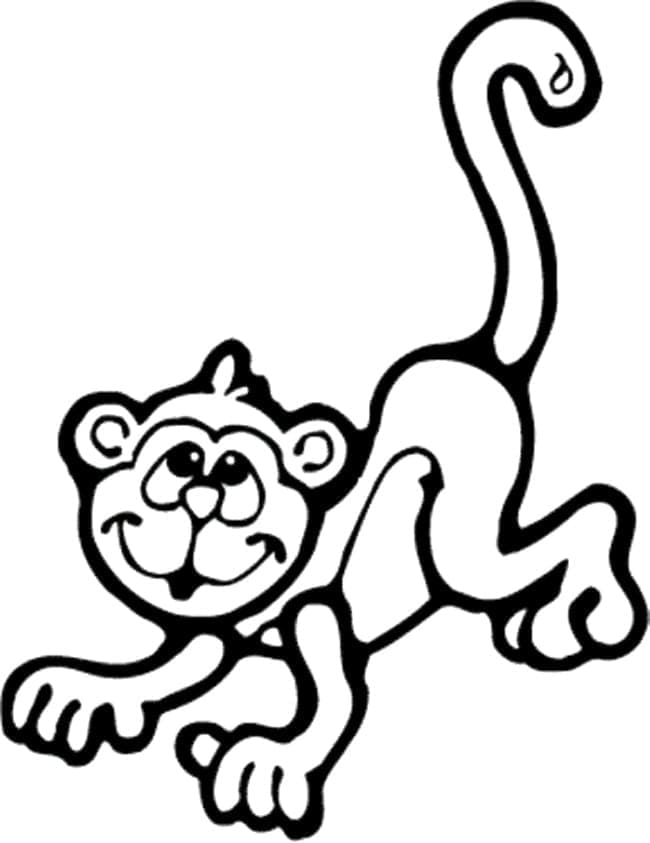 Coloriage Un singe mignon