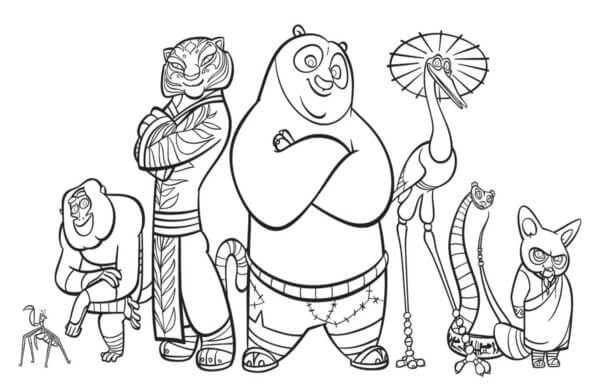 Coloriage Une liste complète des meilleurs maîtres de Kung Fu