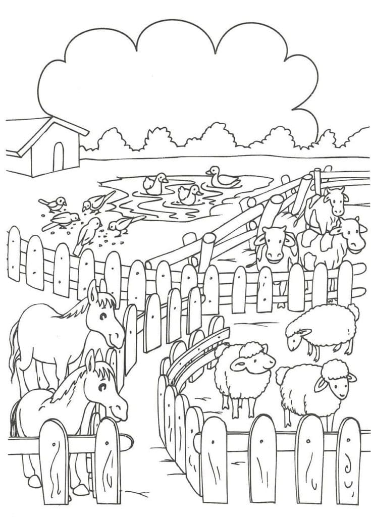 Coloriage Animaux de la ferme imprimables gratuitement à imprimer